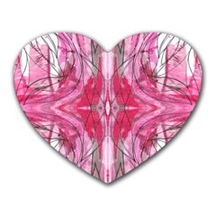 Magenta Marbling Symmetry Heart Mousepads by kaleidomarblingart