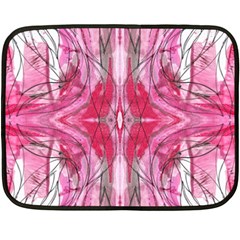 Magenta Marbling Symmetry Double Sided Fleece Blanket (mini)  by kaleidomarblingart