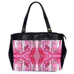 Magenta Marbling Symmetry Oversize Office Handbag (2 Sides) by kaleidomarblingart