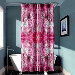 Magenta Marbling Symmetry Shower Curtain 36  X 72  (stall)  by kaleidomarblingart