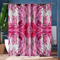 Magenta Marbling Symmetry Shower Curtain 60  X 72  (medium)  by kaleidomarblingart