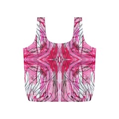 Magenta Marbling Symmetry Full Print Recycle Bag (s) by kaleidomarblingart