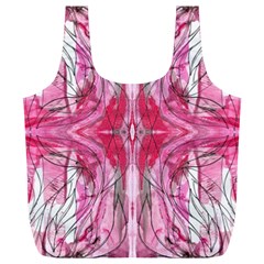 Magenta Marbling Symmetry Full Print Recycle Bag (xl) by kaleidomarblingart