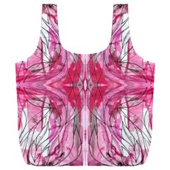 Magenta Marbling Symmetry Full Print Recycle Bag (xxl) by kaleidomarblingart