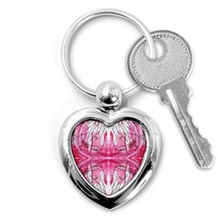 Magenta Symmetry Iv Key Chain (heart) by kaleidomarblingart