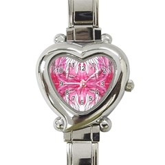 Magenta Symmetry Iv Heart Italian Charm Watch by kaleidomarblingart