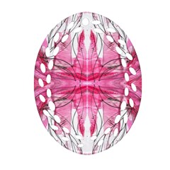 Magenta Symmetry Iv Oval Filigree Ornament (two Sides) by kaleidomarblingart