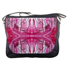 Magenta Symmetry Iv Messenger Bag by kaleidomarblingart