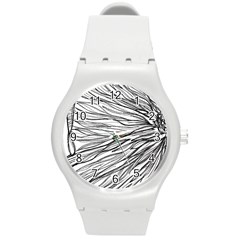 Monochrome Module Round Plastic Sport Watch (m) by kaleidomarblingart