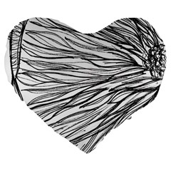 Monochrome Module Large 19  Premium Heart Shape Cushions by kaleidomarblingart