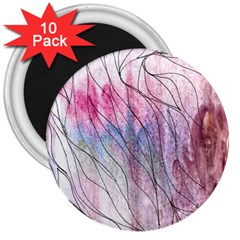 Flowing Petals 3  Magnets (10 Pack)  by kaleidomarblingart