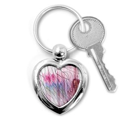 Flowing Petals Key Chain (heart) by kaleidomarblingart