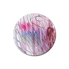 Flowing Petals Rubber Coaster (round)  by kaleidomarblingart