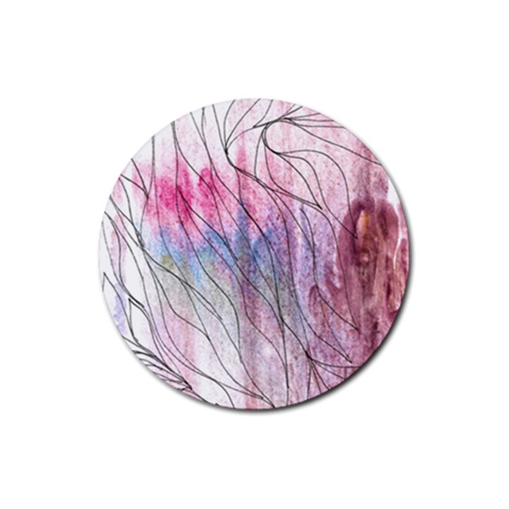 Flowing petals Rubber Round Coaster (4 pack) 