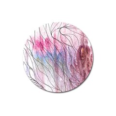 Flowing Petals Magnet 3  (round) by kaleidomarblingart