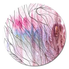 Flowing Petals Magnet 5  (round) by kaleidomarblingart