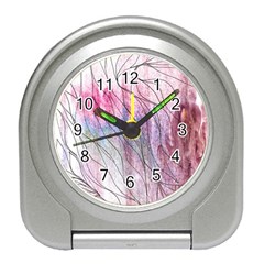 Flowing Petals Travel Alarm Clock by kaleidomarblingart