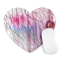 Flowing Petals Heart Mousepads by kaleidomarblingart