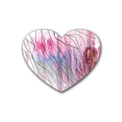 Flowing Petals Heart Coaster (4 Pack)  by kaleidomarblingart