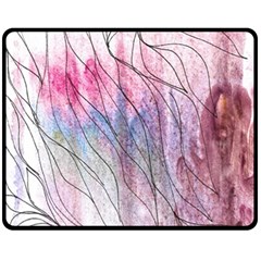 Flowing Petals Fleece Blanket (medium)  by kaleidomarblingart