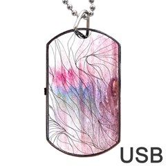 Flowing Petals Dog Tag Usb Flash (one Side) by kaleidomarblingart