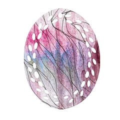 Flowing Petals Oval Filigree Ornament (two Sides) by kaleidomarblingart