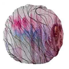 Flowing Petals Large 18  Premium Round Cushions by kaleidomarblingart