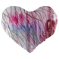 Flowing Petals Large 19  Premium Heart Shape Cushions by kaleidomarblingart