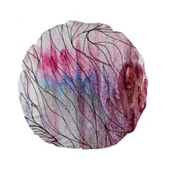 Flowing Petals Standard 15  Premium Flano Round Cushions by kaleidomarblingart