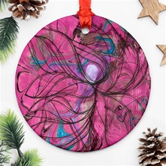 Drawing Petals Ornament (round) by kaleidomarblingart