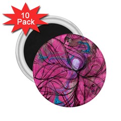 Drawing Petals 2 25  Magnets (10 Pack)  by kaleidomarblingart