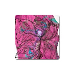 Drawing Petals Square Magnet by kaleidomarblingart