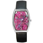 Drawing petals Barrel Style Metal Watch Front