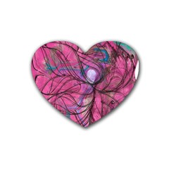 Drawing Petals Heart Coaster (4 Pack)  by kaleidomarblingart