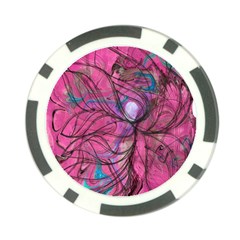 Drawing Petals Poker Chip Card Guard by kaleidomarblingart