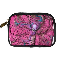 Drawing Petals Digital Camera Leather Case by kaleidomarblingart