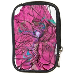 Drawing Petals Compact Camera Leather Case by kaleidomarblingart