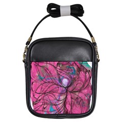 Drawing Petals Girls Sling Bag by kaleidomarblingart