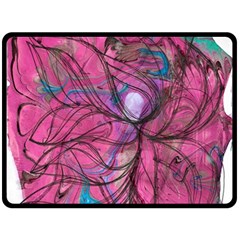 Drawing Petals Fleece Blanket (large)  by kaleidomarblingart