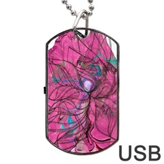 Drawing Petals Dog Tag Usb Flash (one Side) by kaleidomarblingart