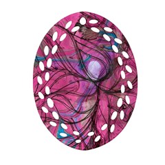 Drawing Petals Oval Filigree Ornament (two Sides) by kaleidomarblingart