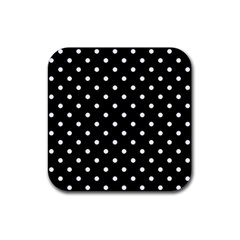 1950 Black White Dots Rubber Coaster (square) 