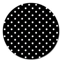 1950 Black White Dots Magnet 5  (round)