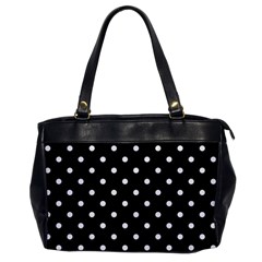 1950 Black White Dots Oversize Office Handbag by SomethingForEveryone