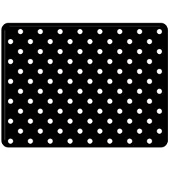 1950 Black White Dots Fleece Blanket (large)  by SomethingForEveryone