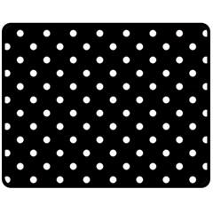 1950 Black White Dots Fleece Blanket (medium)  by SomethingForEveryone