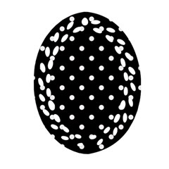 1950 Black White Dots Oval Filigree Ornament (two Sides) by SomethingForEveryone