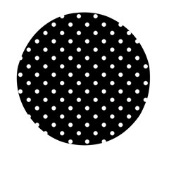 1950 Black White Dots Mini Round Pill Box