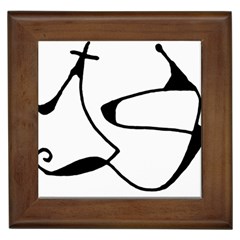 Black And White Abstract Linear Decorative Art Framed Tile