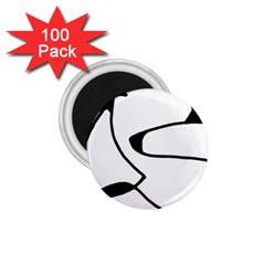 Black And White Abstract Linear Decorative Art 1 75  Magnets (100 Pack)  by dflcprintsclothing